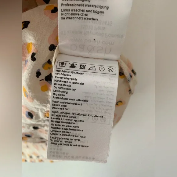 ba&sh Cream Ruffle Blouse with abstract Print - Picture 8 of 8